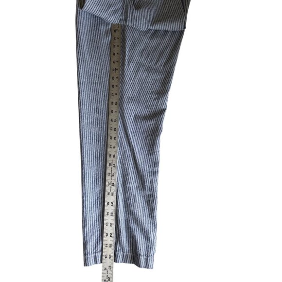 Purple & More Striped Linen Blend Elastic Waist Cropped Pants With Pockets Med - Picture 7 of 7